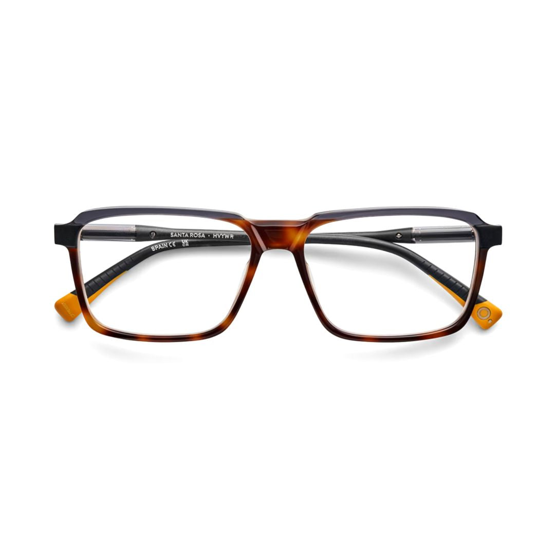 Santa Rosa Rectangular Tortoiseshell Acetate Eyeglasses with Slim Black Temples