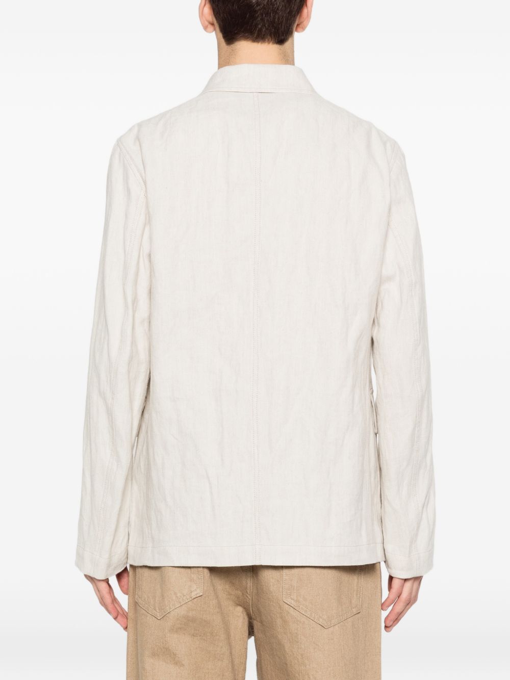 Beige Herringbone Weave Jacket