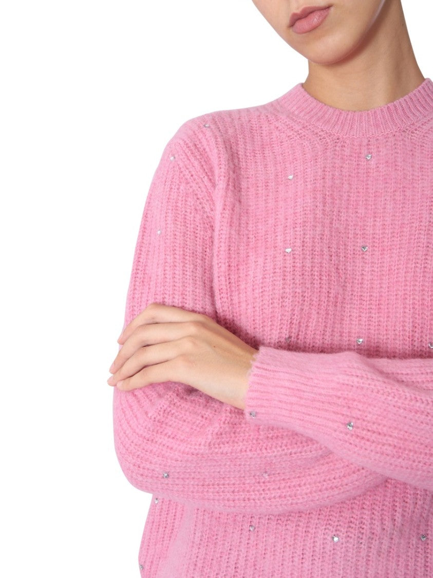 Soft Pink Oversized Crew Neck Sweater