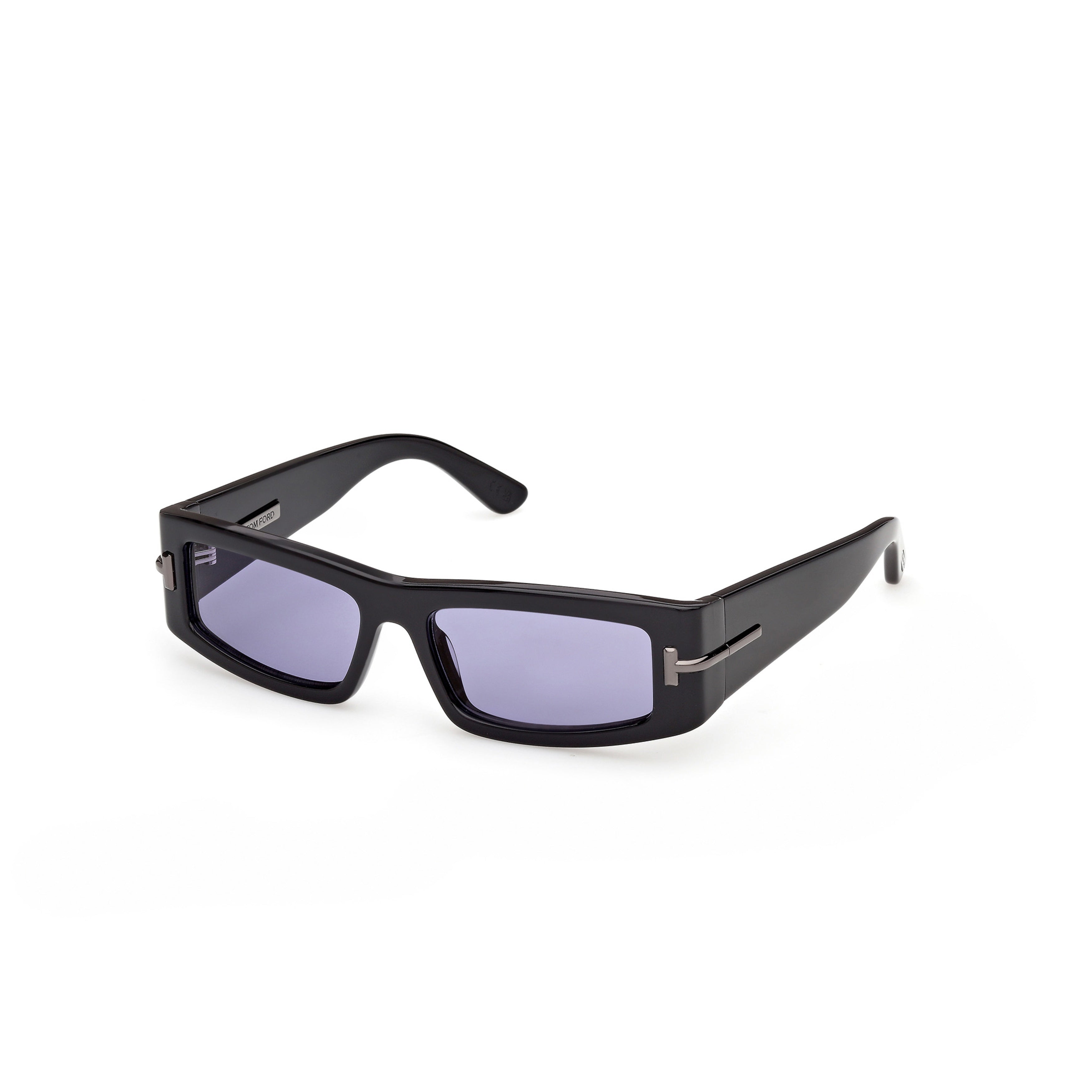 Ti0026 Rectangular Black Acetate Sunglasses