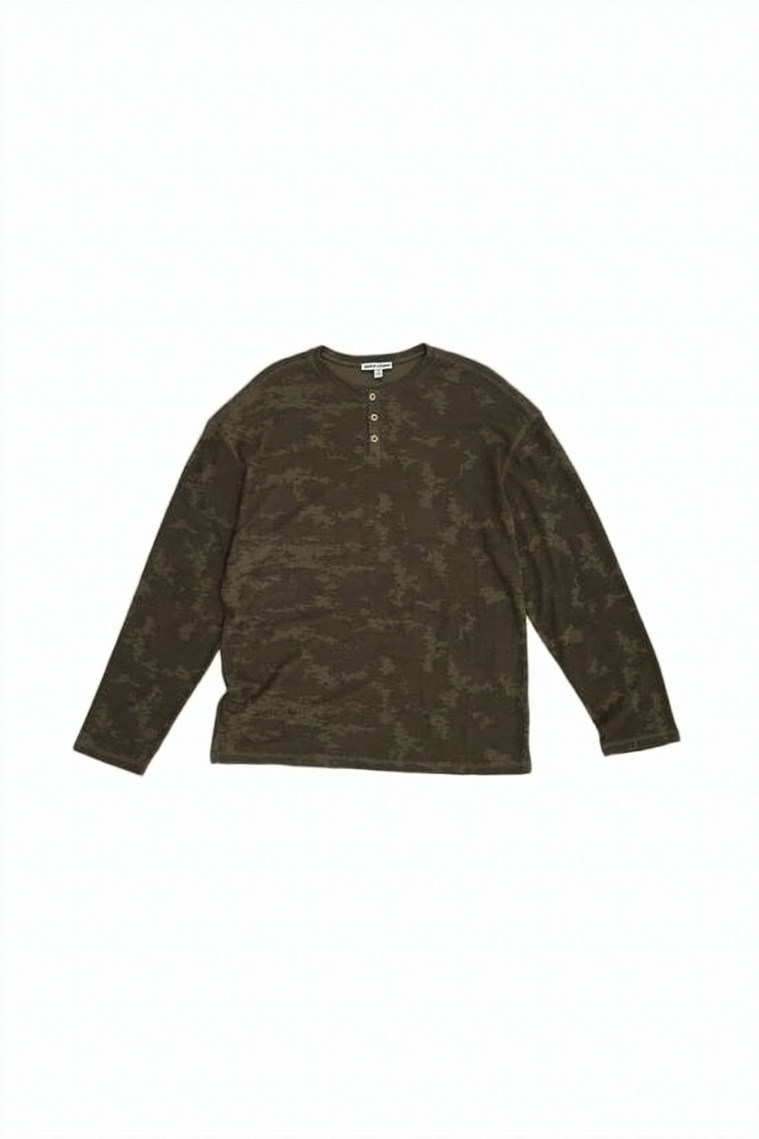 Long-Sleeved Top with Subtle Camouflage Pattern
