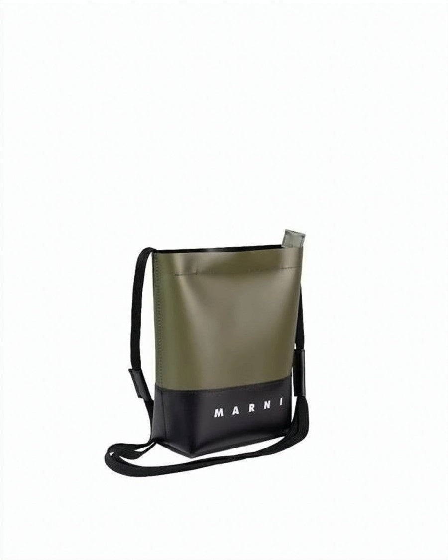 Two-Tone Structured Crossbody Bag with Adjustable Strap