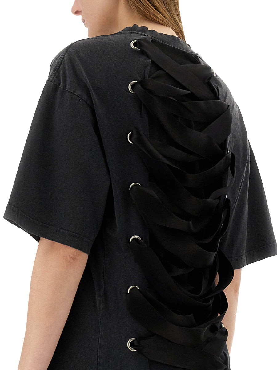 "Lace-Up" Cotton Shirt