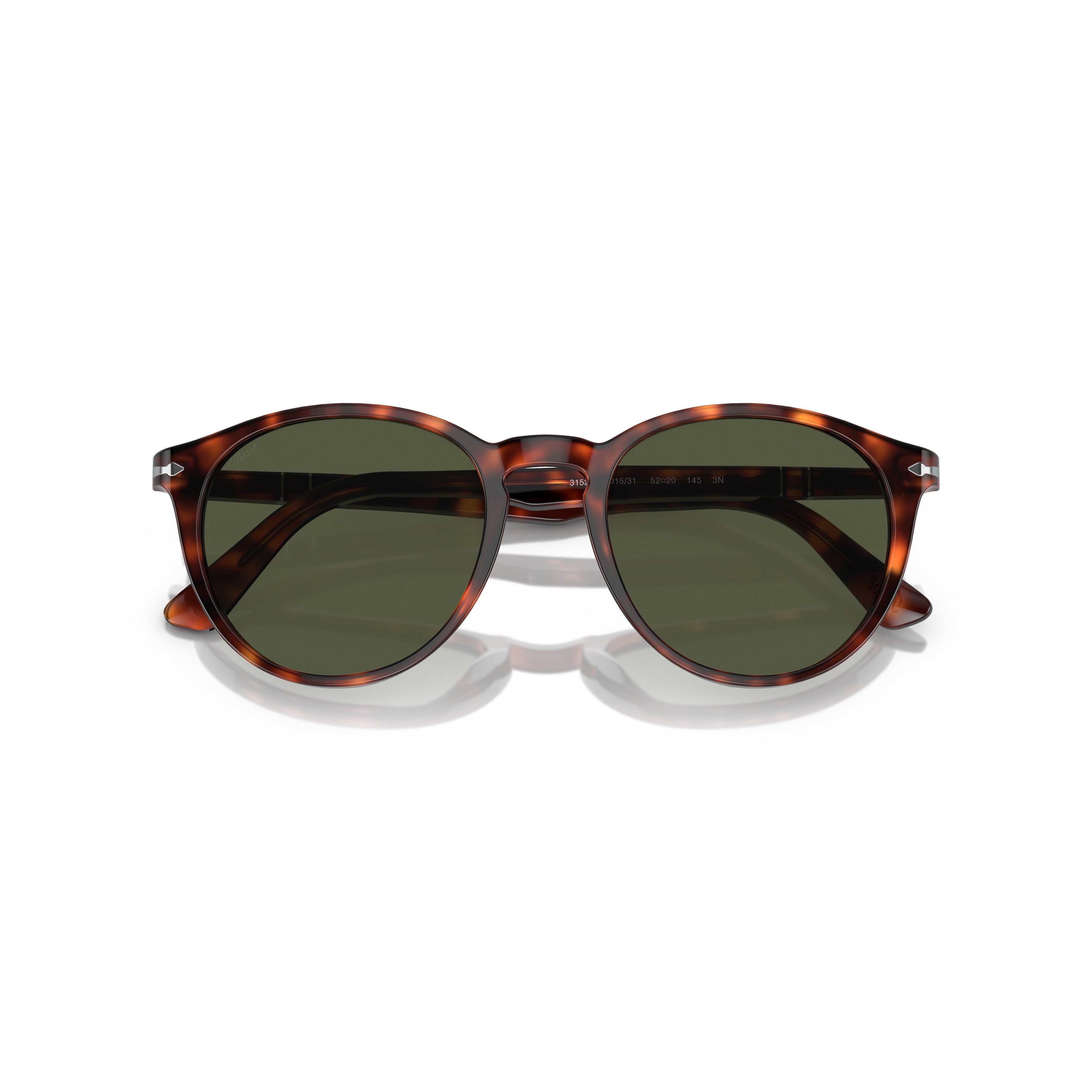 0po3152s Classic Round Frame Tortoiseshell Sunglasses