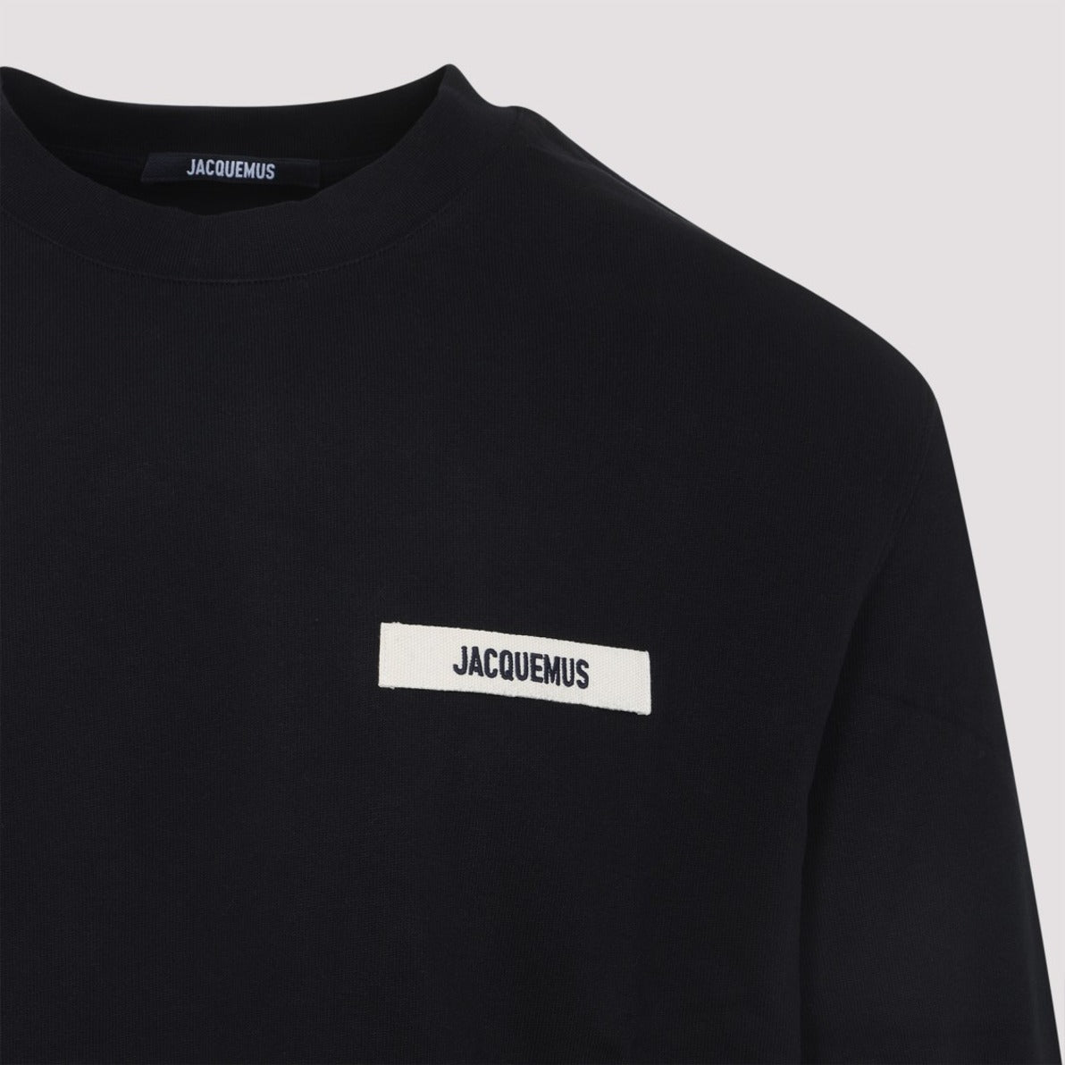 Long-Sleeve Black Cotton T-Shirt With Design
