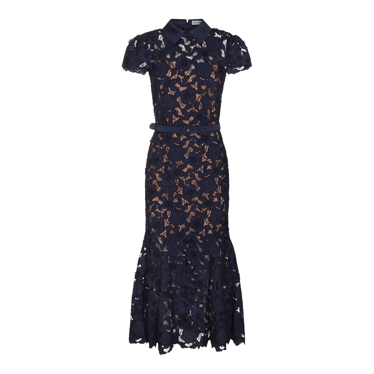 Navy Sheer Shirt Dress