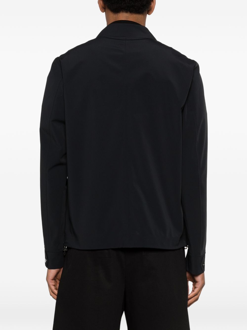 Black Button-Up Shirt with Classic Collar