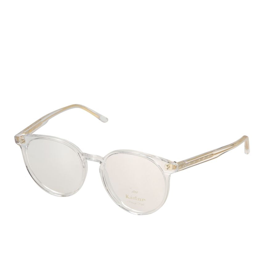 Jane-53 Transparent Frame Eyeglasses with Golden Tint Temples