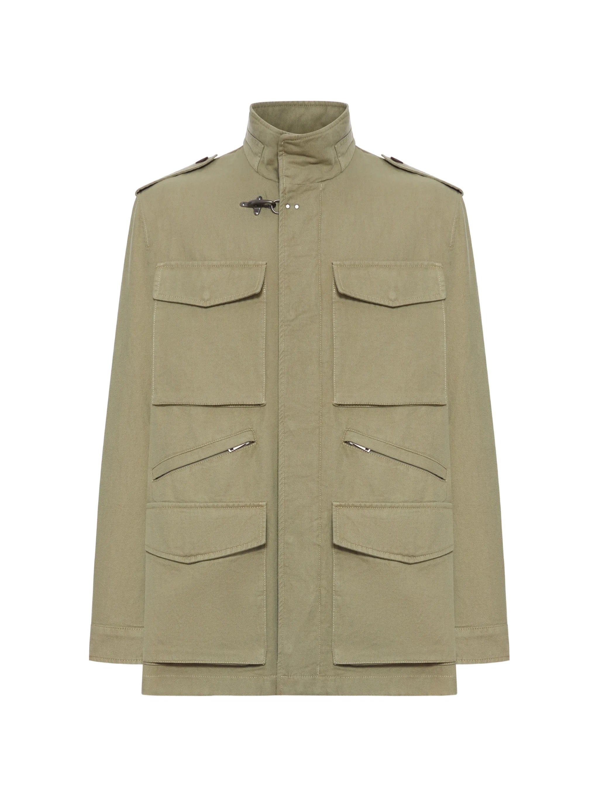 Structured Neutral High Stand Collar Jacket