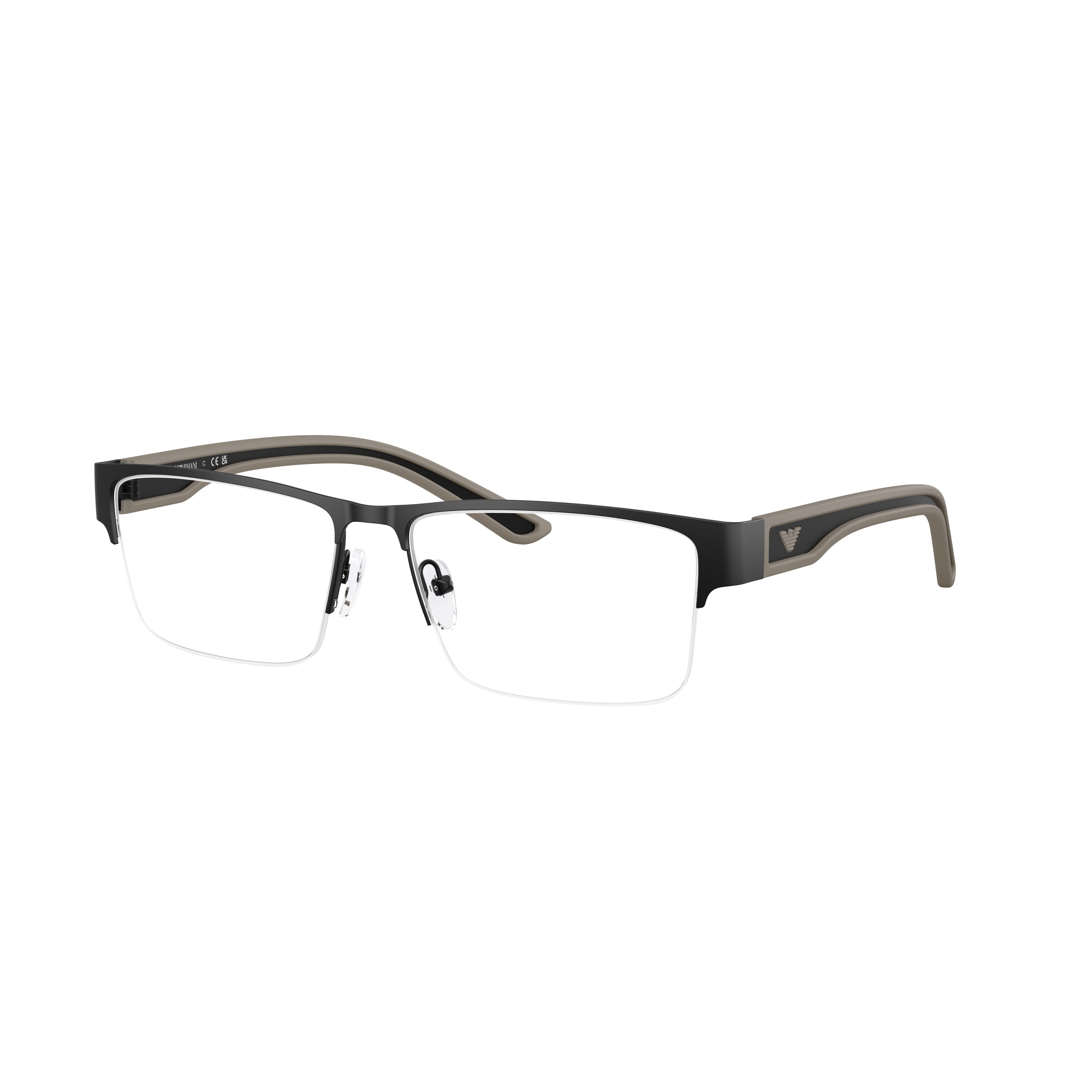0ea1182 Semi-Rimless Rectangular Eyeglasses with Black Frame