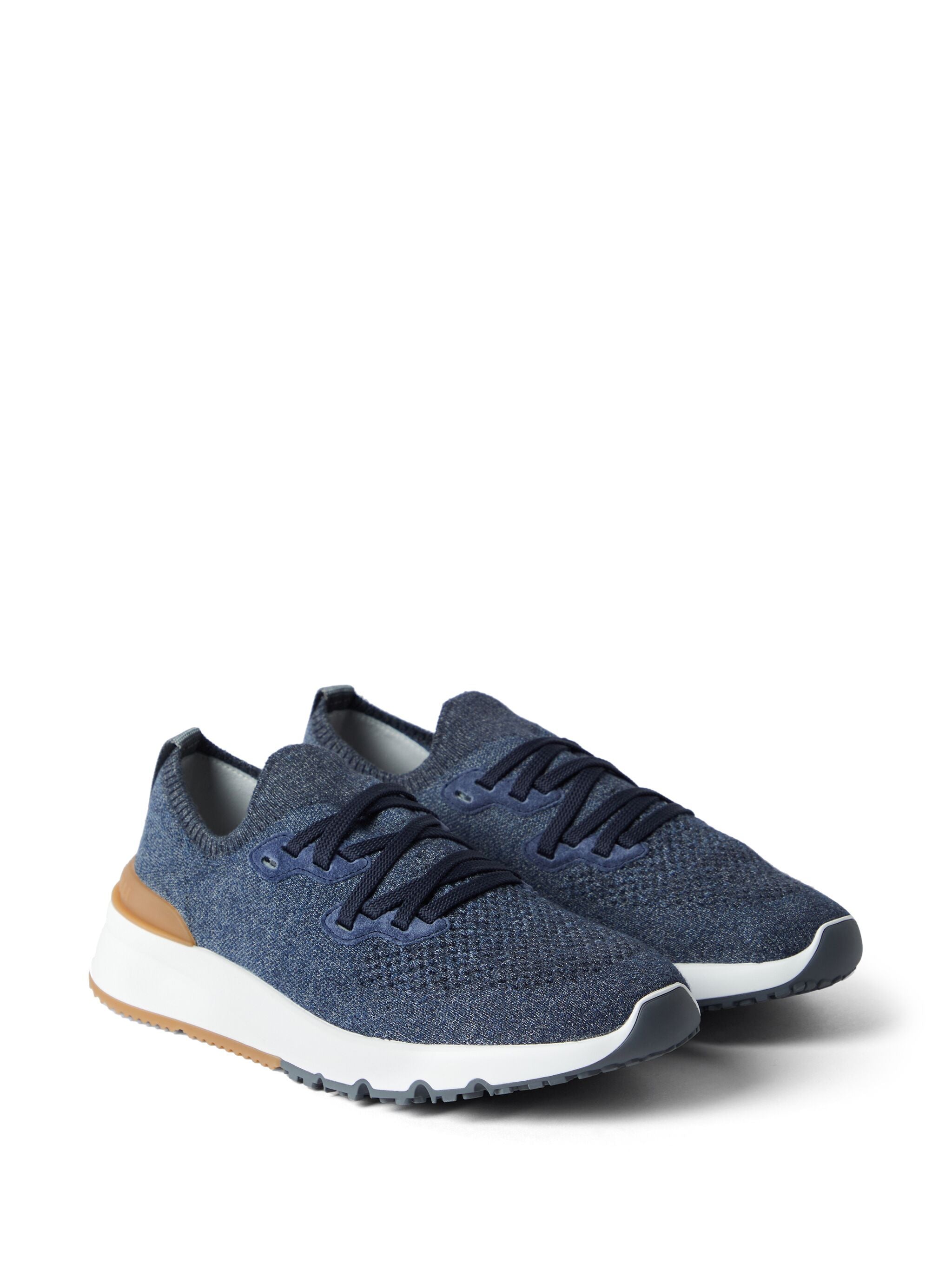 Navy Breathable Knit Runner Sneakers