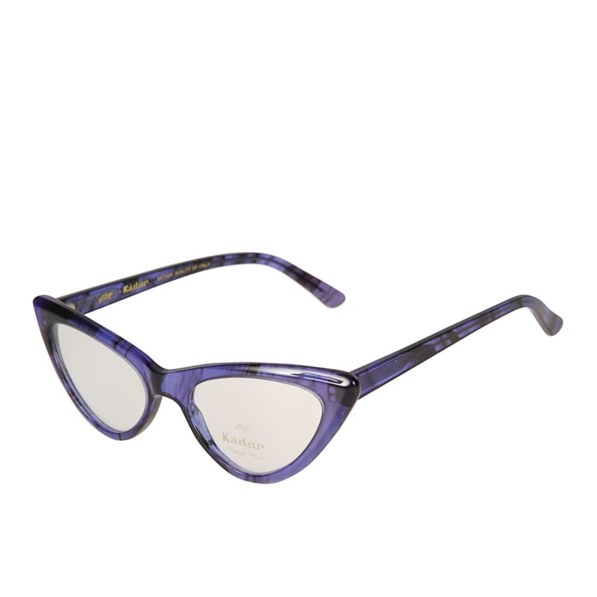 Papilio Translucent Purple and Black Marbled Cat-Eye Sunglasses