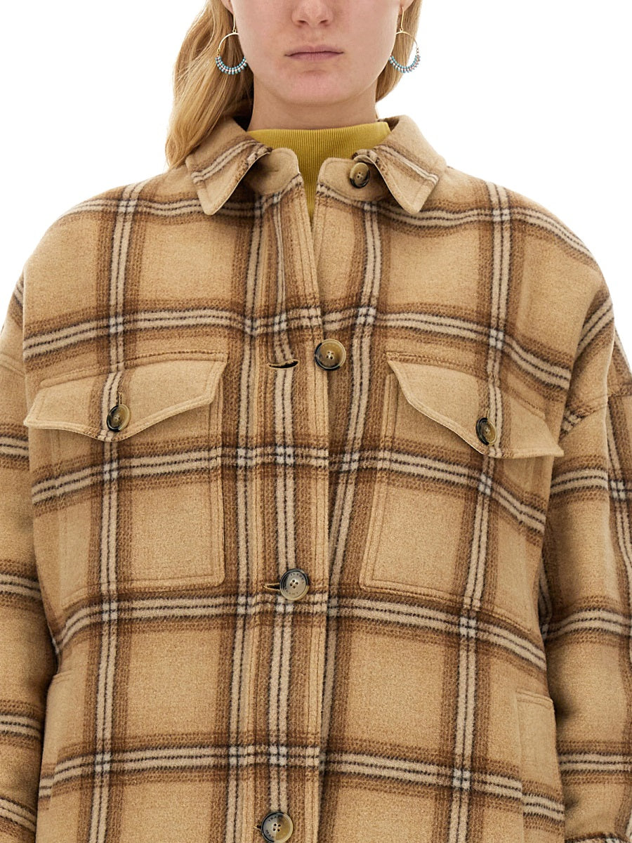 Classic Plaid Oversized Coat with Soft Texture