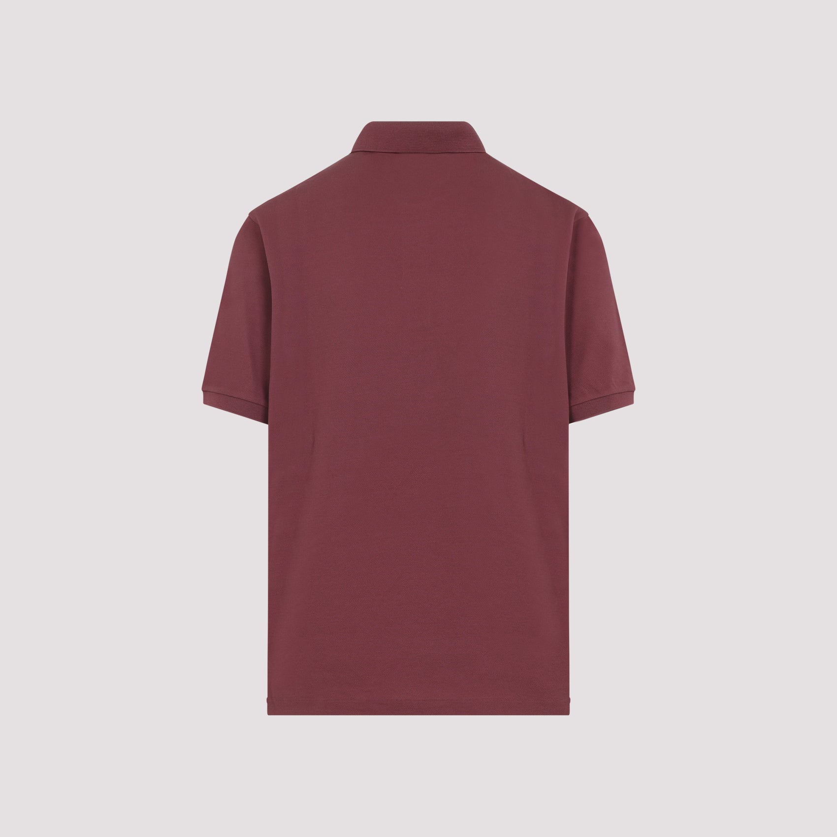 Textured Burgundy Polo Shirt with Ribbed Collar
