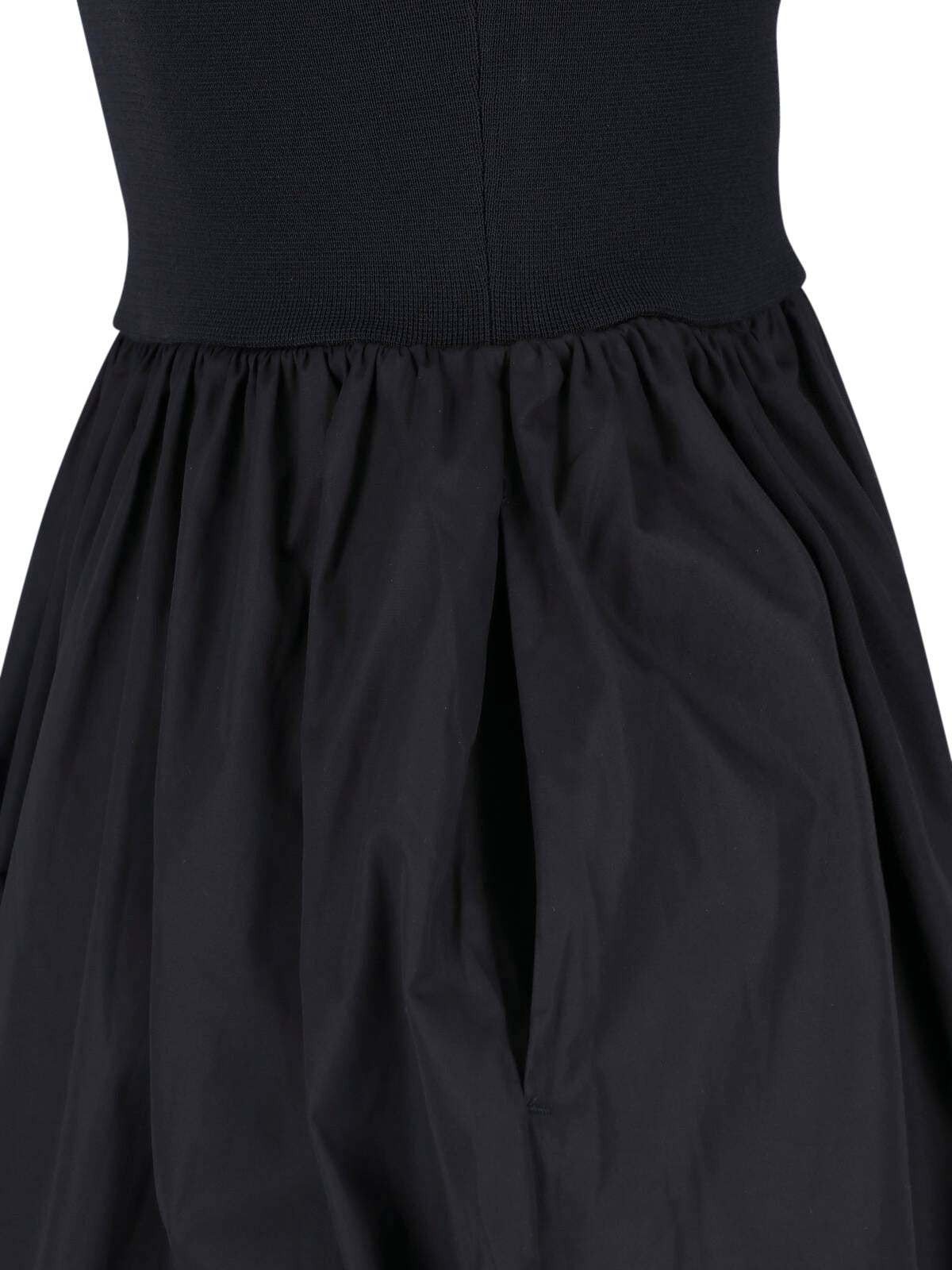 Black Fitted Square Neck Midi Dress