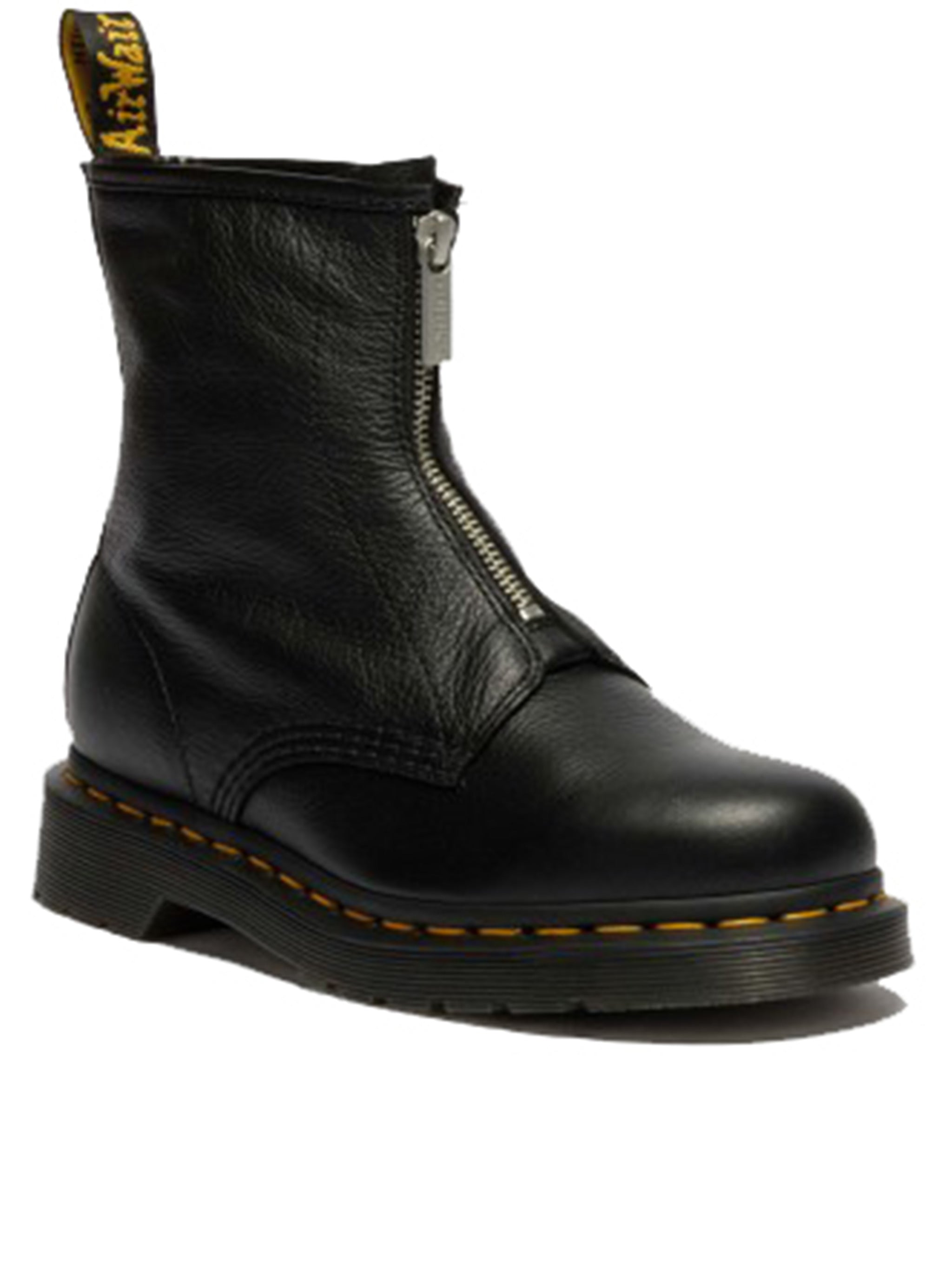 1460 Smooth Black Leather Zip Boots