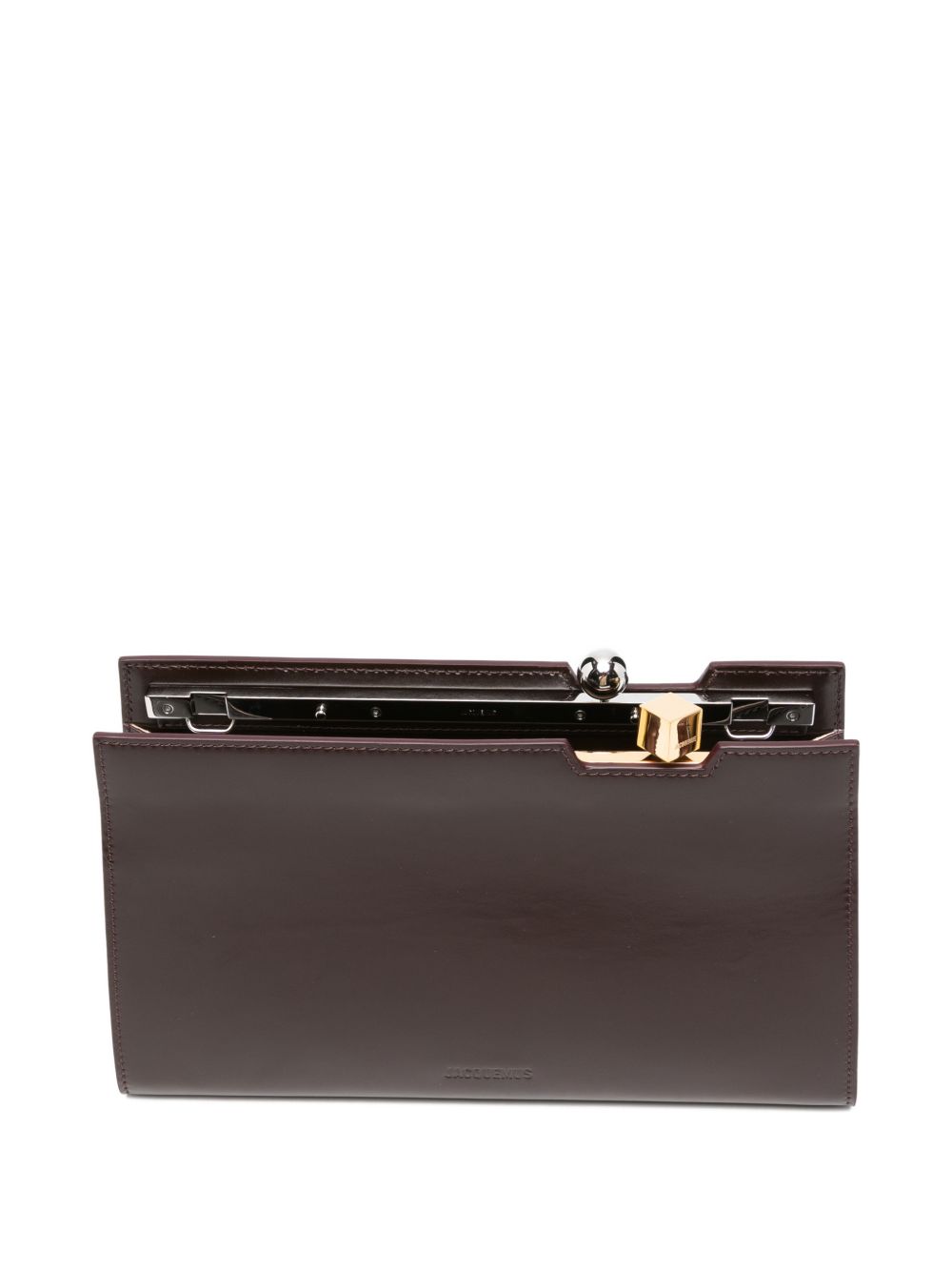 Sleek Rectangular Clutch with Metallic Clasp