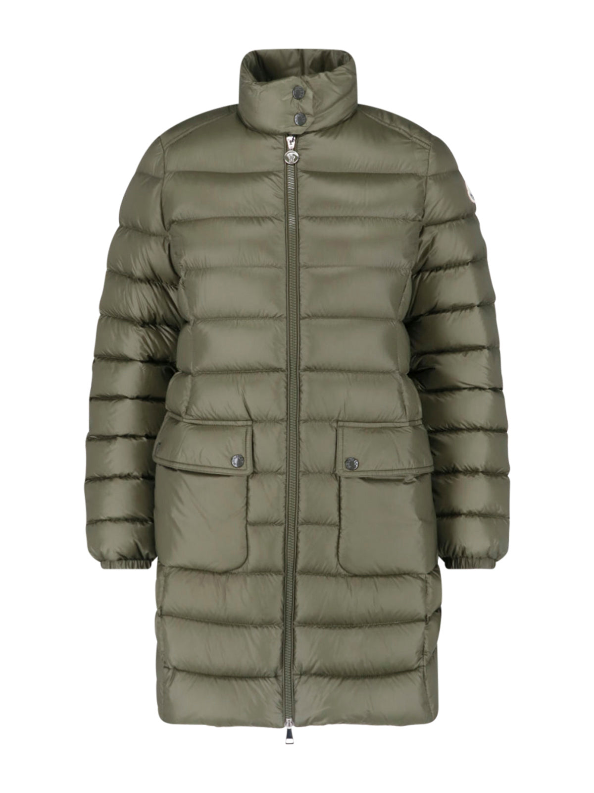 Green Genet High-Collar Padded Quilted Jacket