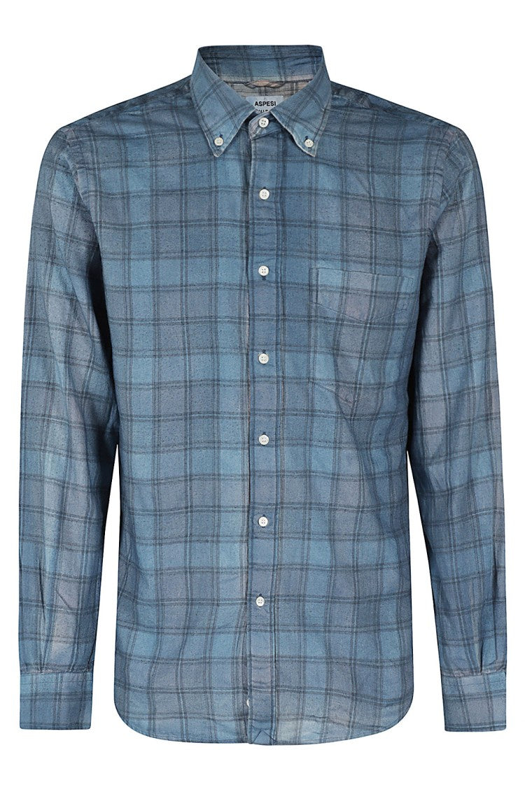 Plaid Patterned Button-Down Shirt With Chest Pocket