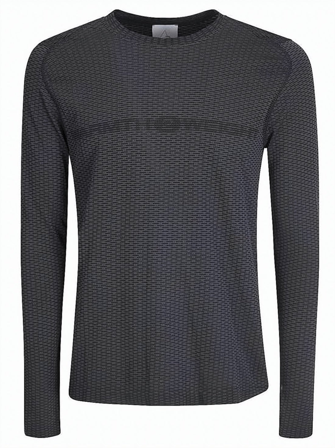 Black Long-Sleeve Fitted Textured Training Top