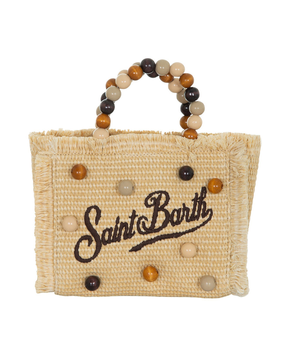 Rectangular Woven Handbag with Fringed Edges