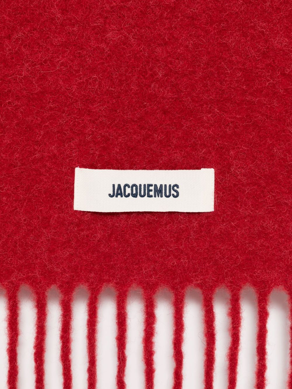 Rectangular Red Knitted Scarf