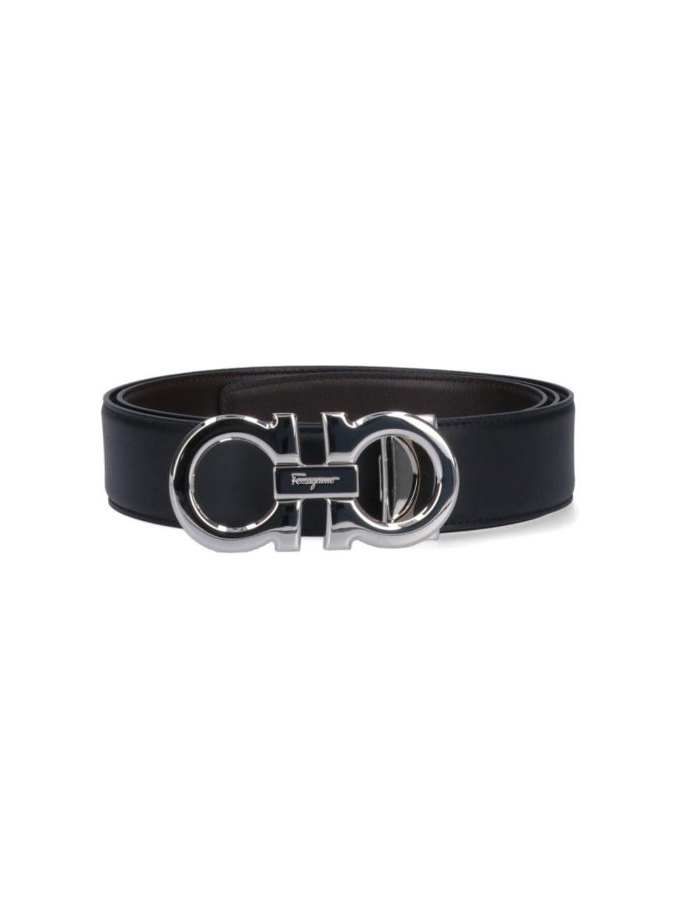 "Gancini" Reversible Belt Black