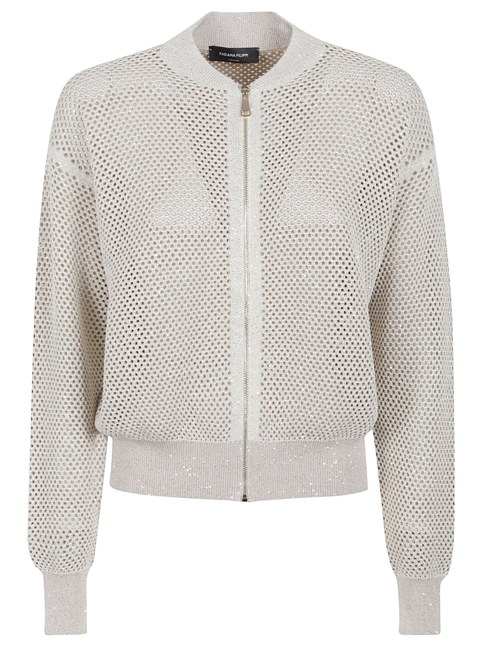 Lightweight Open-Knit Mesh Jacket with Fitted Silhouette