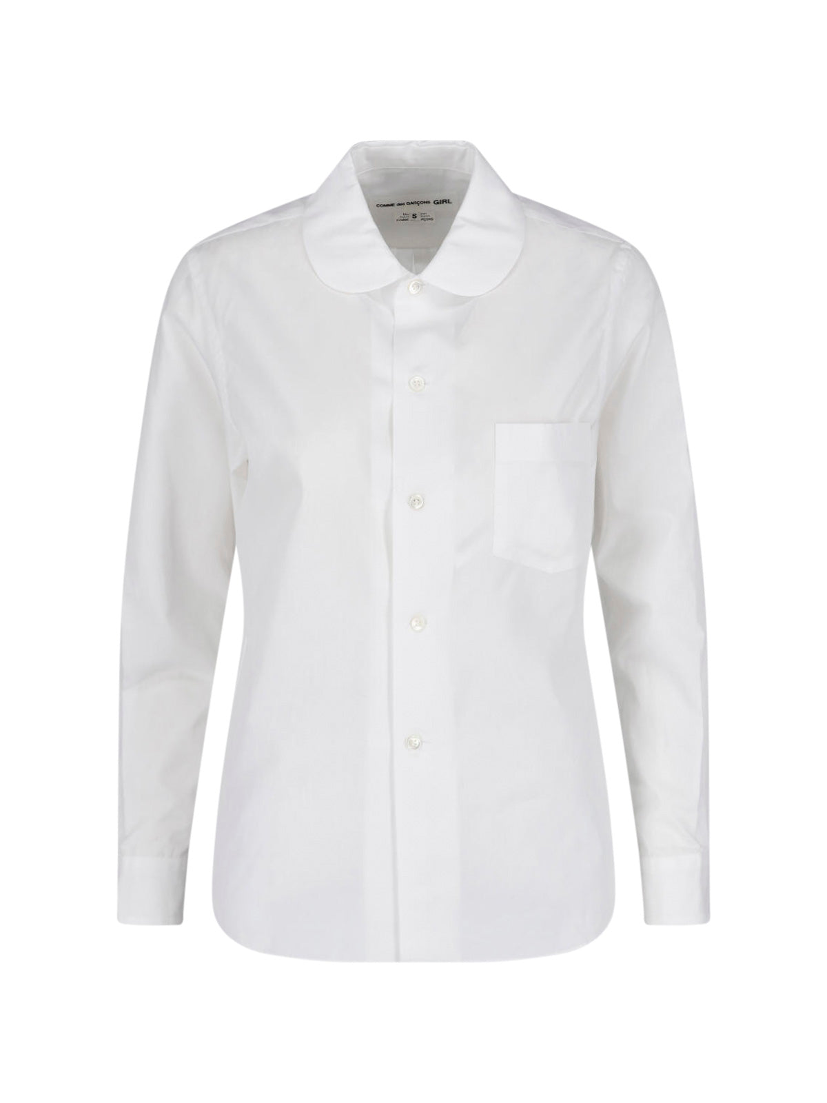 White Peter Pan Collar Pleated Shirt