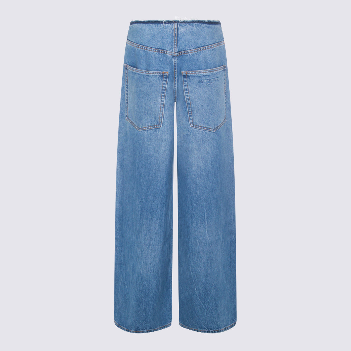 Jeansy bawełniane w stylu vintage, marmurkowe, w kolorze niebieskim