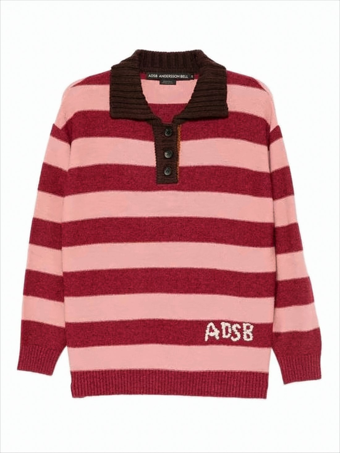 Horizontal Striped Wool-Blend Sweater with Ribbed Details