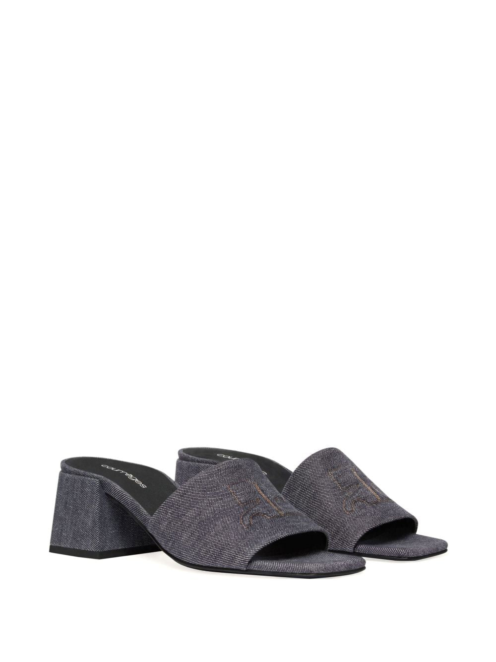 Textured Grey Slip-On Sandals