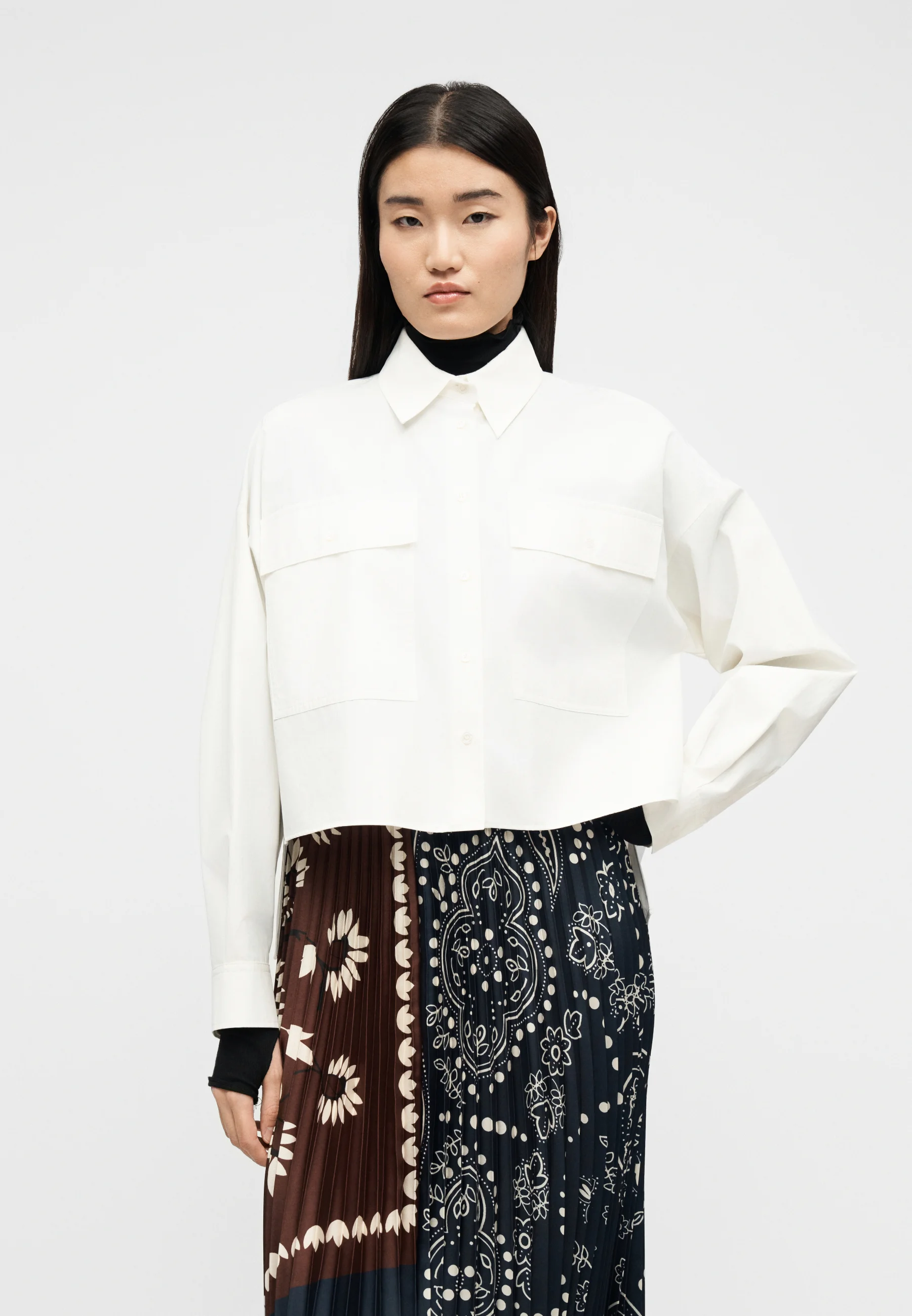 Cuoio Brown Viscose Blend Skirt