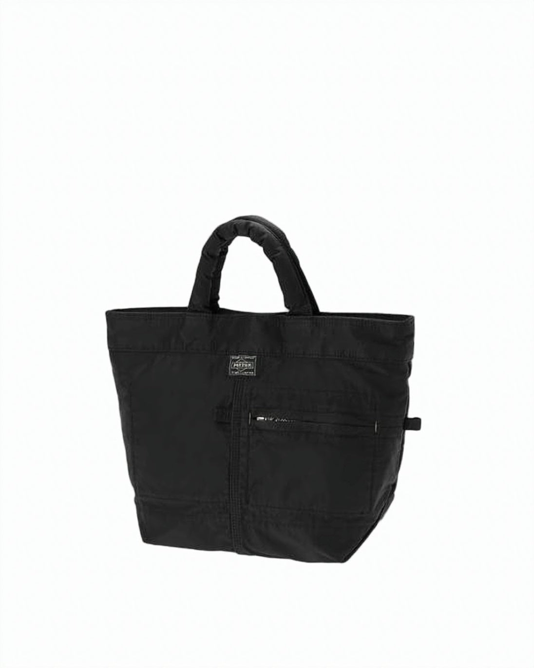 Compact Black Nylon Tote Bag With Cotton Lining And Padded Handles