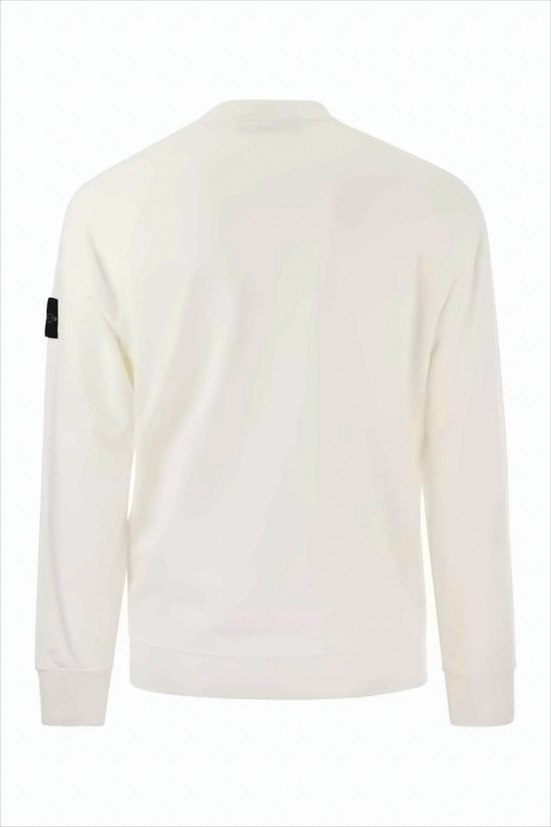 Minimalist High Neck White Pullover with Logo Patch