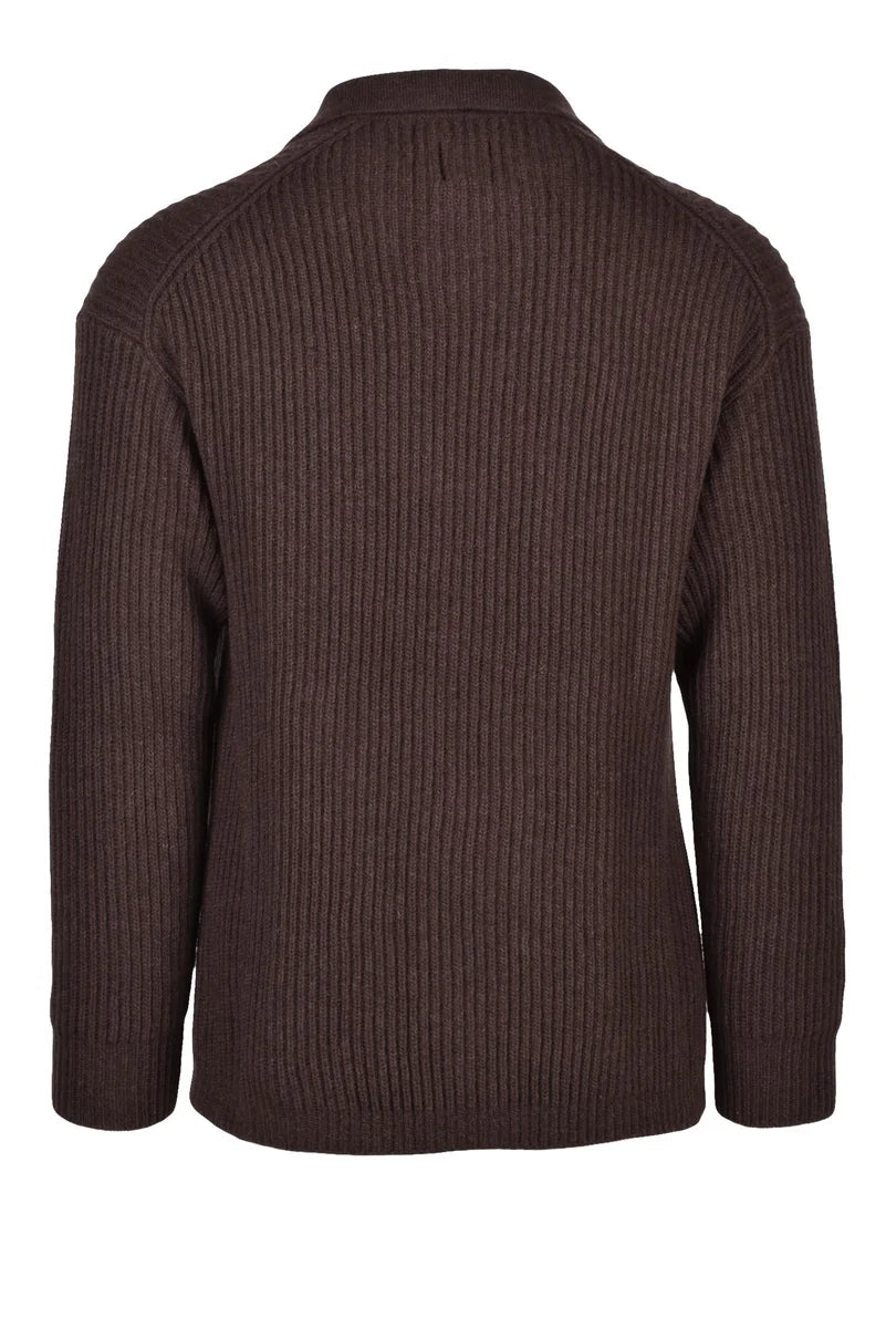 Ribbed Knit Brown Sweater