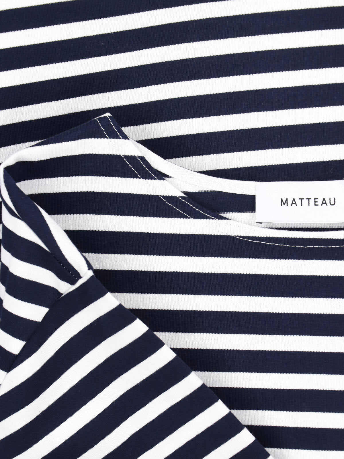 Navy Horizontal Striped Cotton T-Shirt