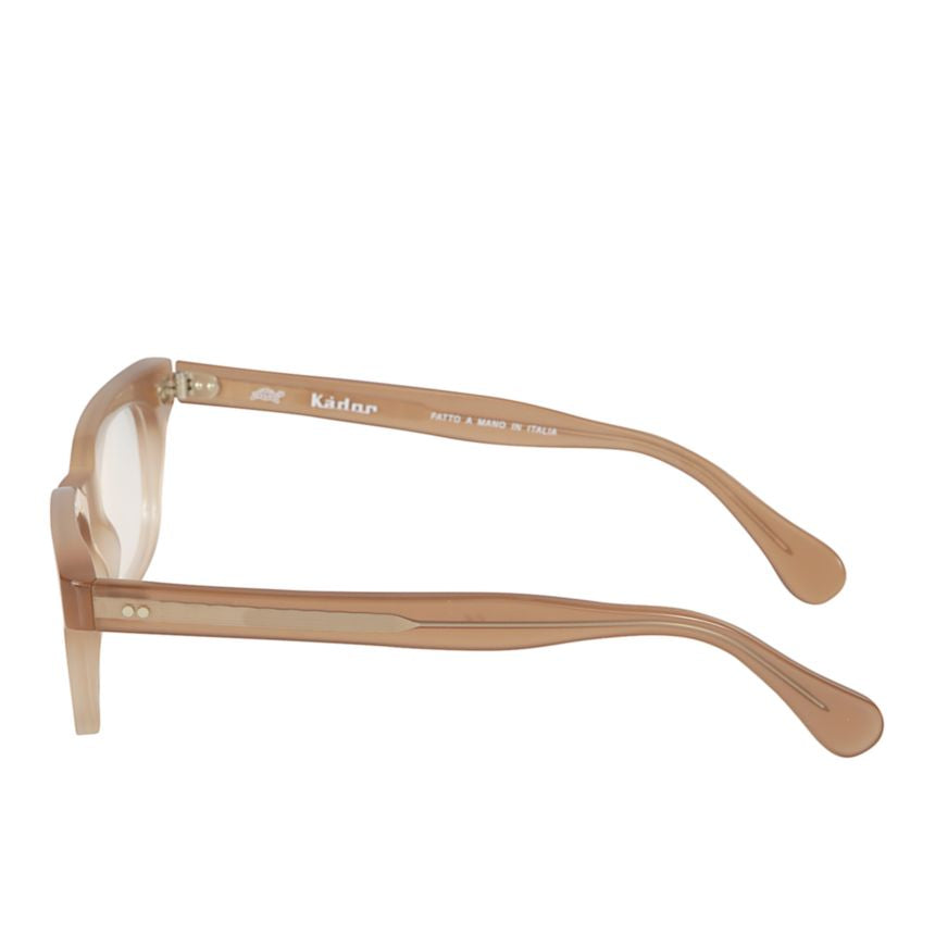 Kayo Translucent Beige Rectangular Eyeglasses with Metallic Rivet Details