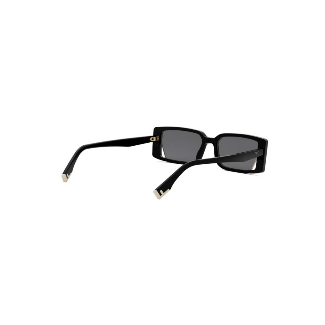 Fe40164i Rectangular Black Acetate Sunglasses