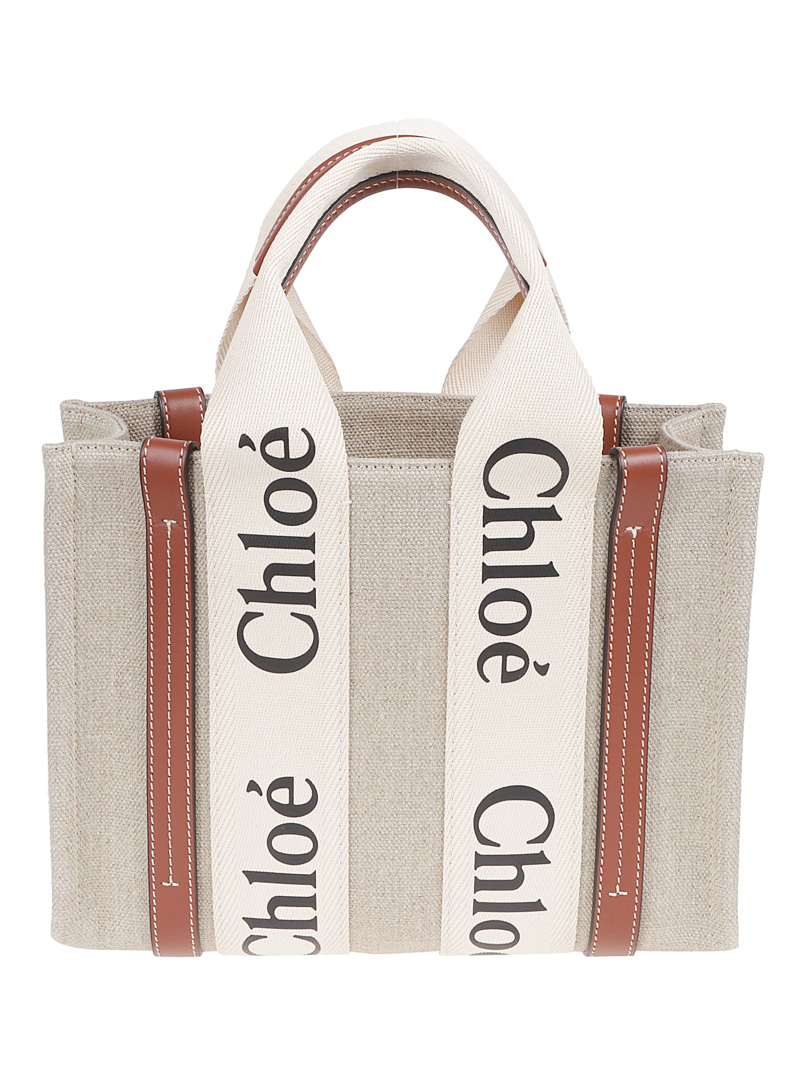 Textured Fabric Tote Bag with Leather Accents