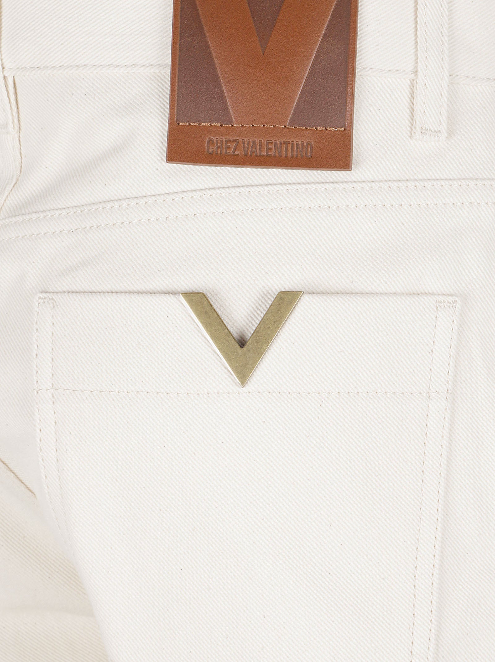 Straight-Leg Ivory Jeans