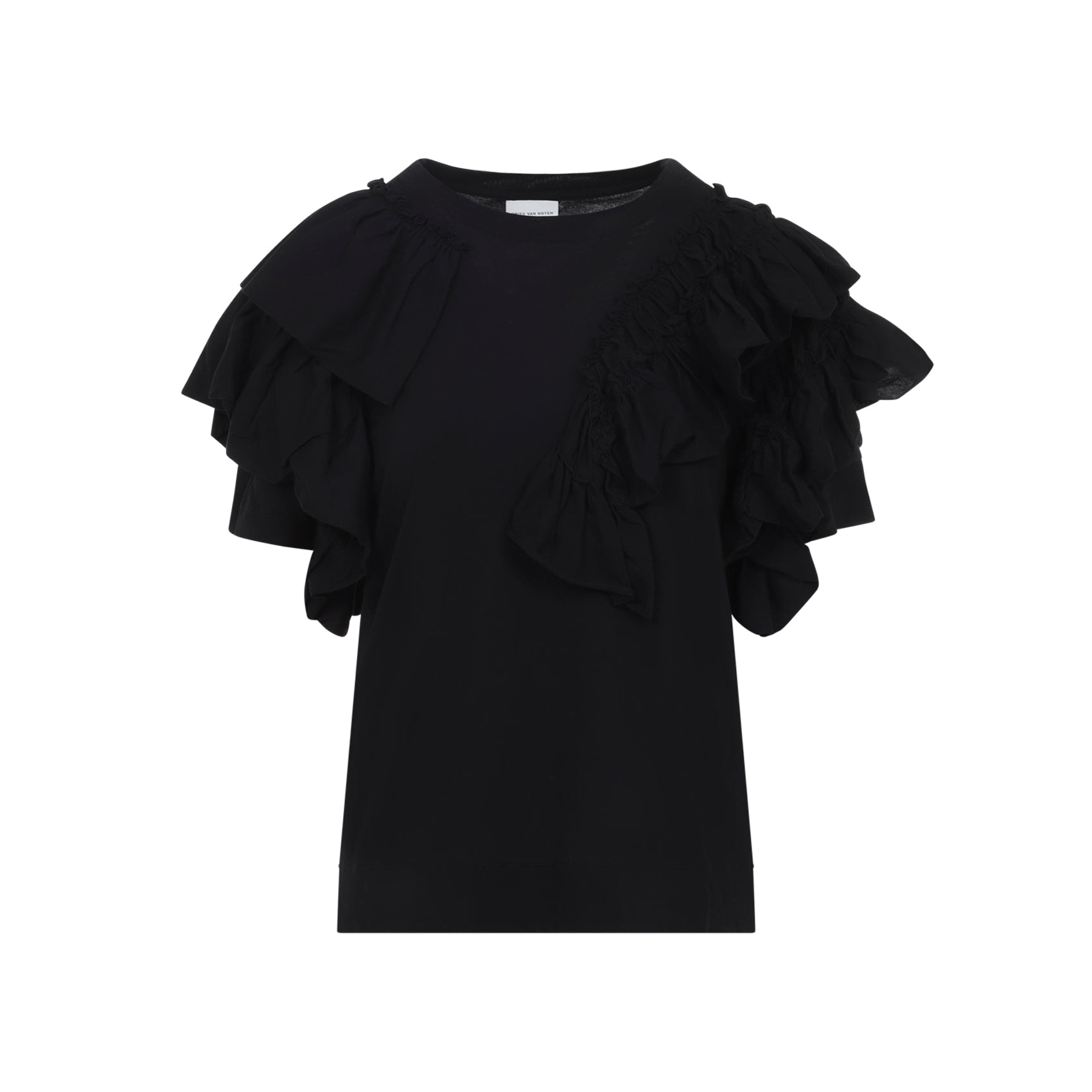 Short-Sleeved Top With Layered Ruffle Details