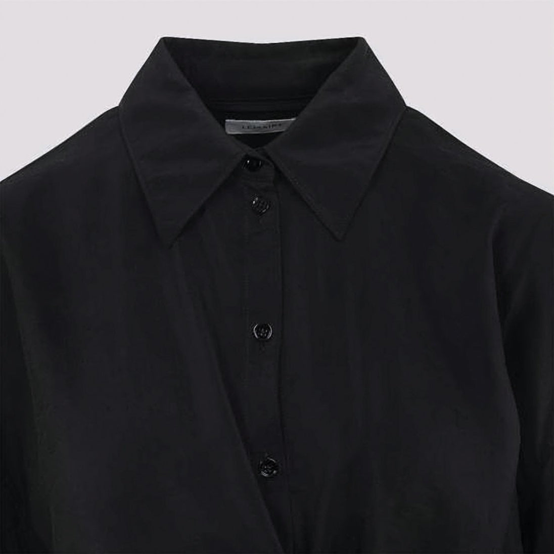 Twisted Front Black Silk And Polyamide Shirt