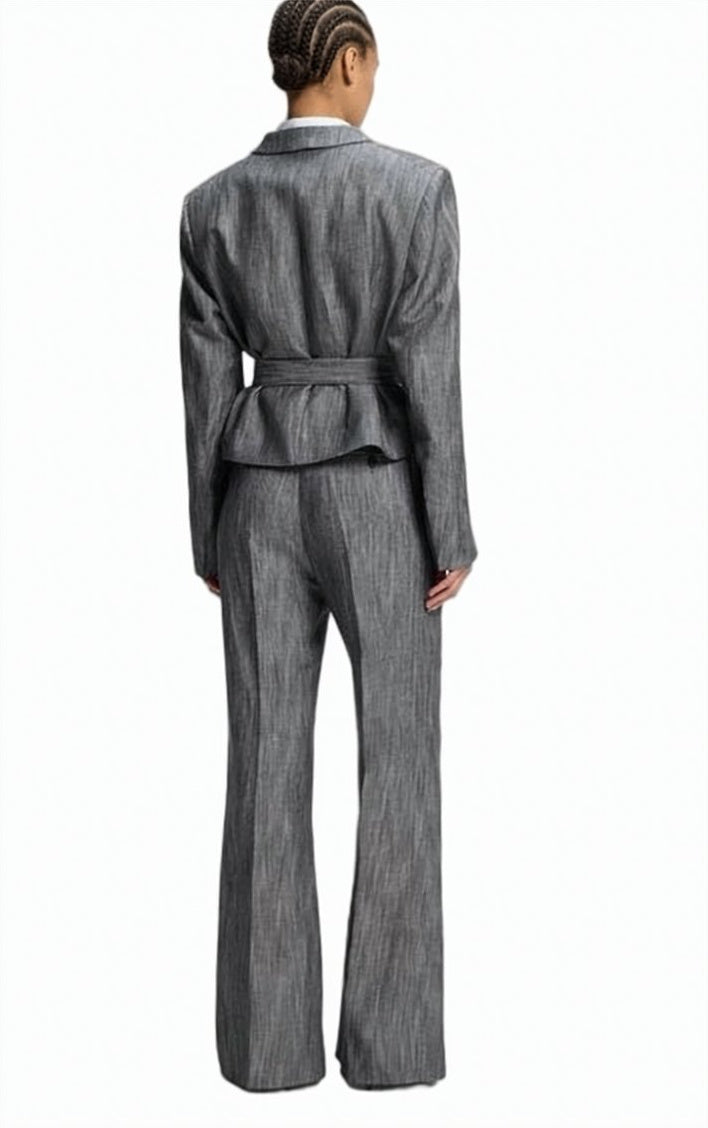 Talifia Flared Leg Pleated Trousers