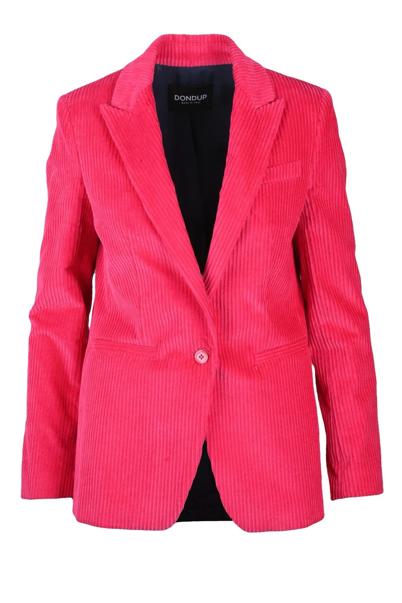 Long Velvet Jacket - Fuchsia
