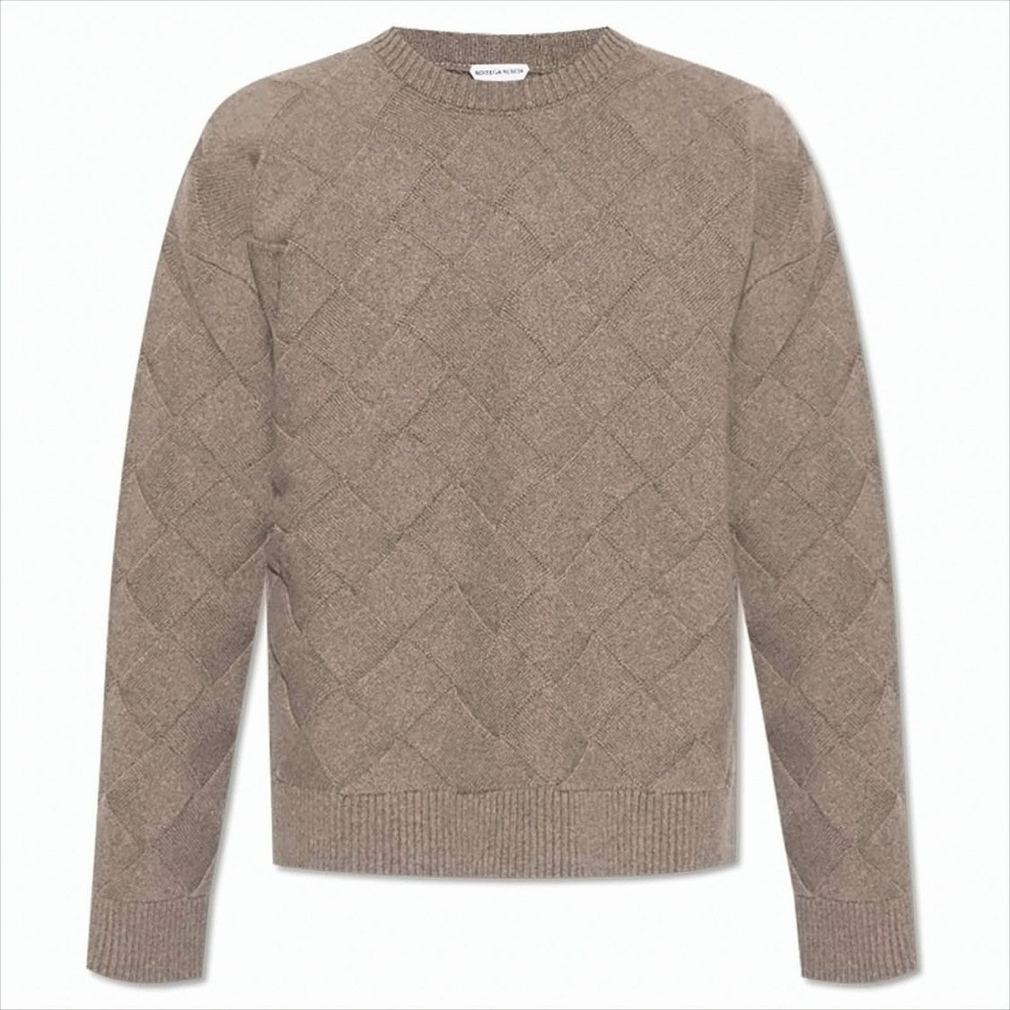 Textured Diamond Pattern Wool Knit Sweater