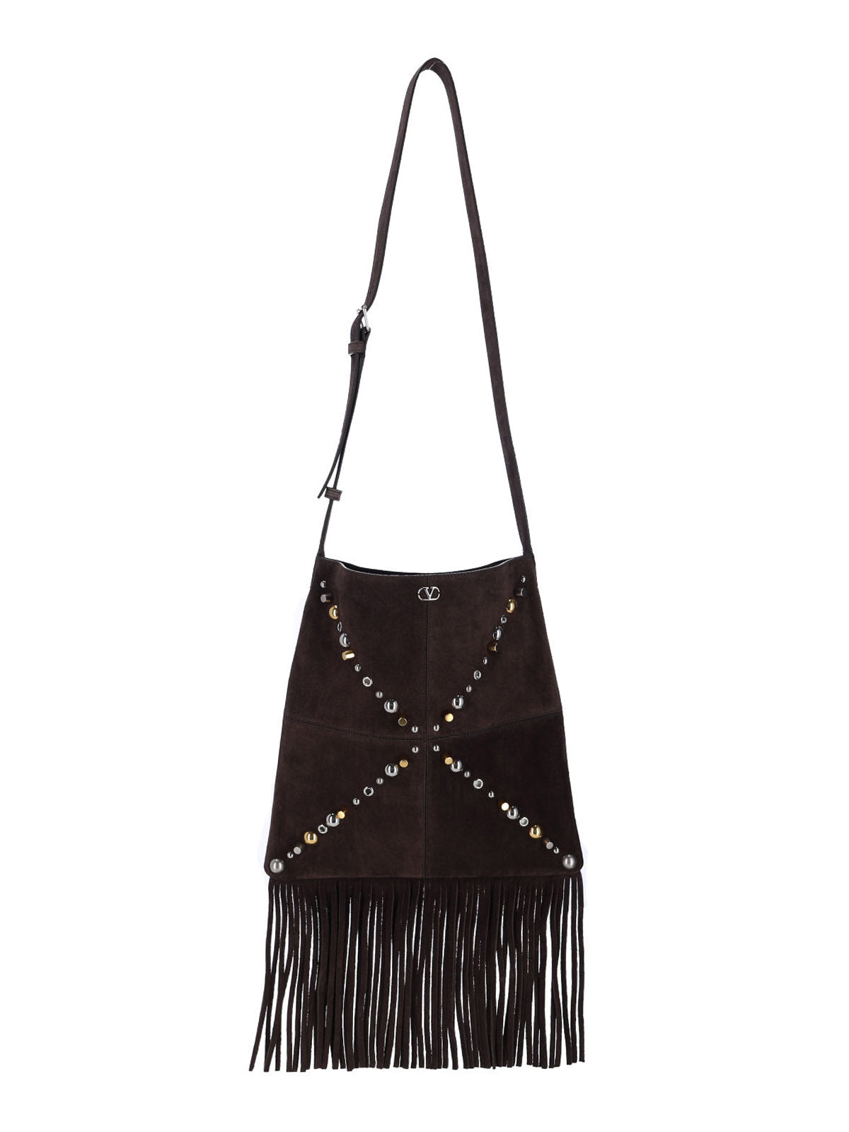 Brown Suede Shoulder Bag with Adjustable Strap