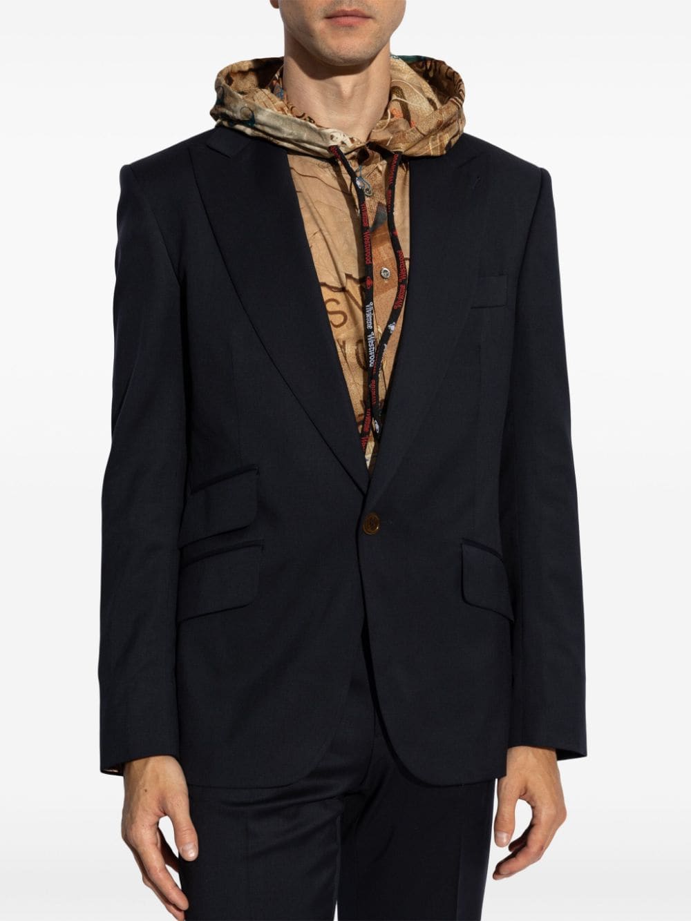 Navy Virgin Wool Tailored Jacket