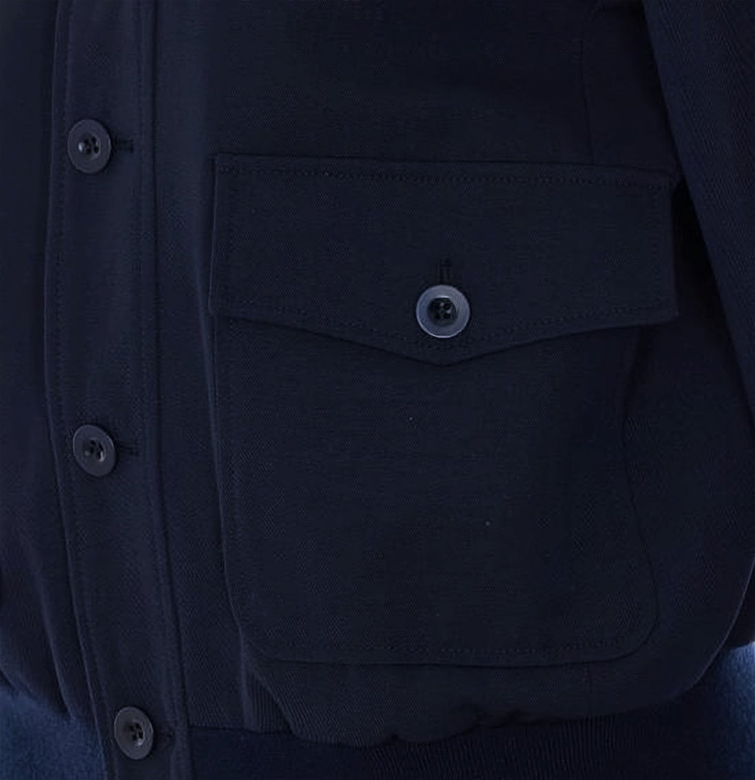 Structured Blue Jacket With Classic Collar