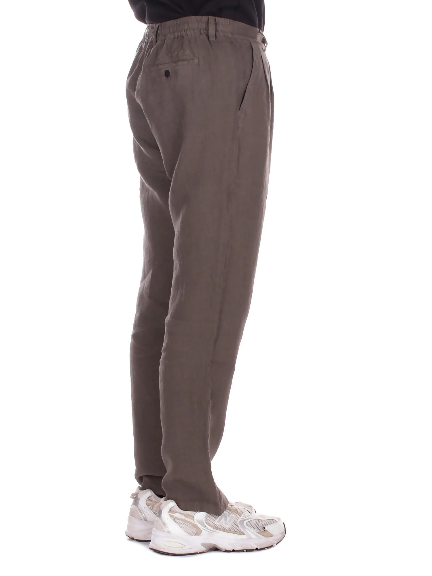Relaxed Fit Tapered Leg Pants with Button Detailing
